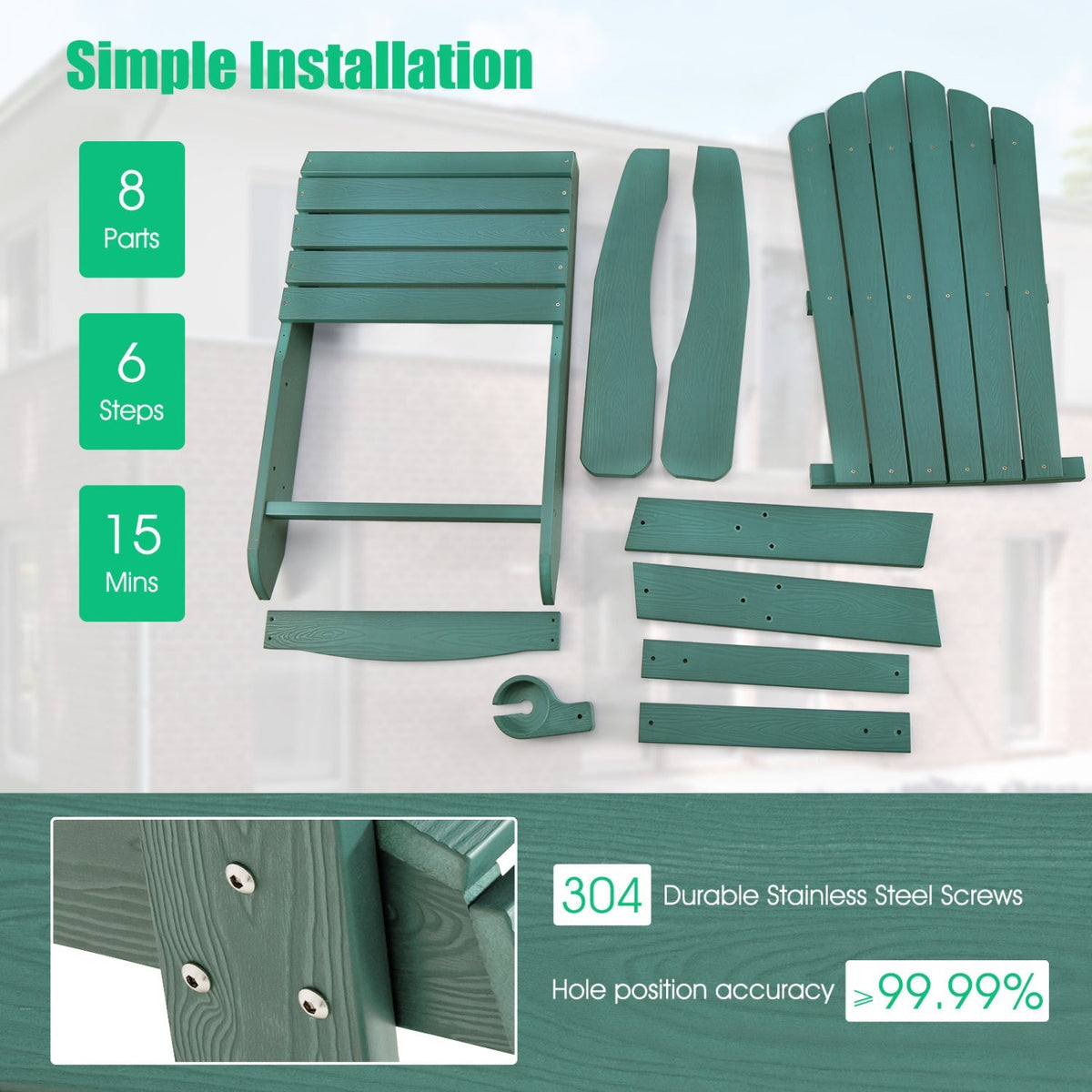 Adirondack Chair Set - Adult & Kids Pair for Patio