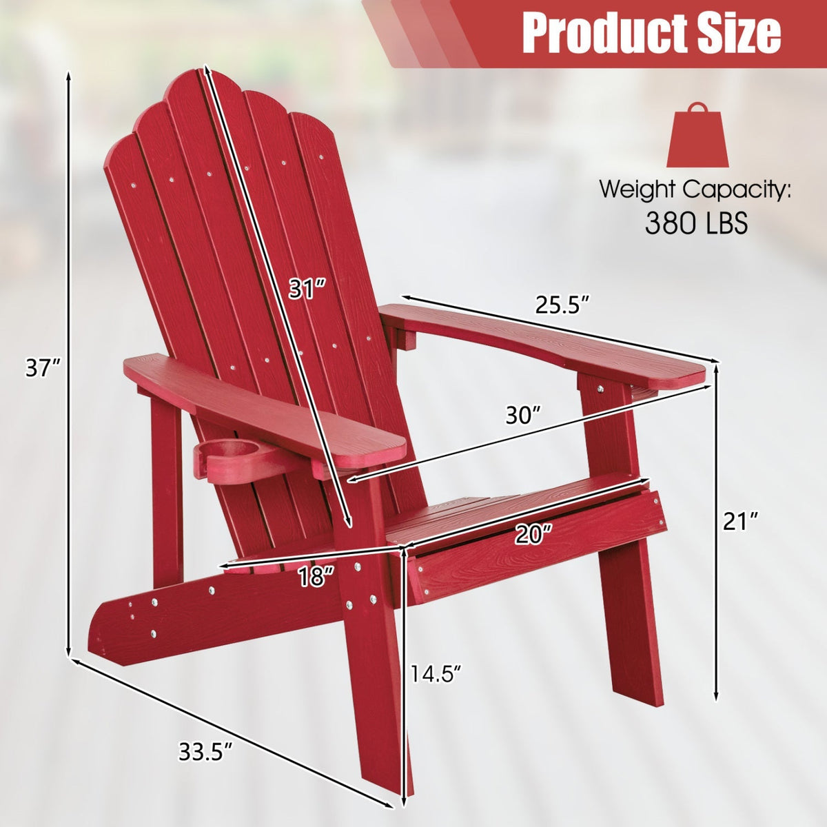 Adirondack Chair Set - Adult & Kids Pair for Patio