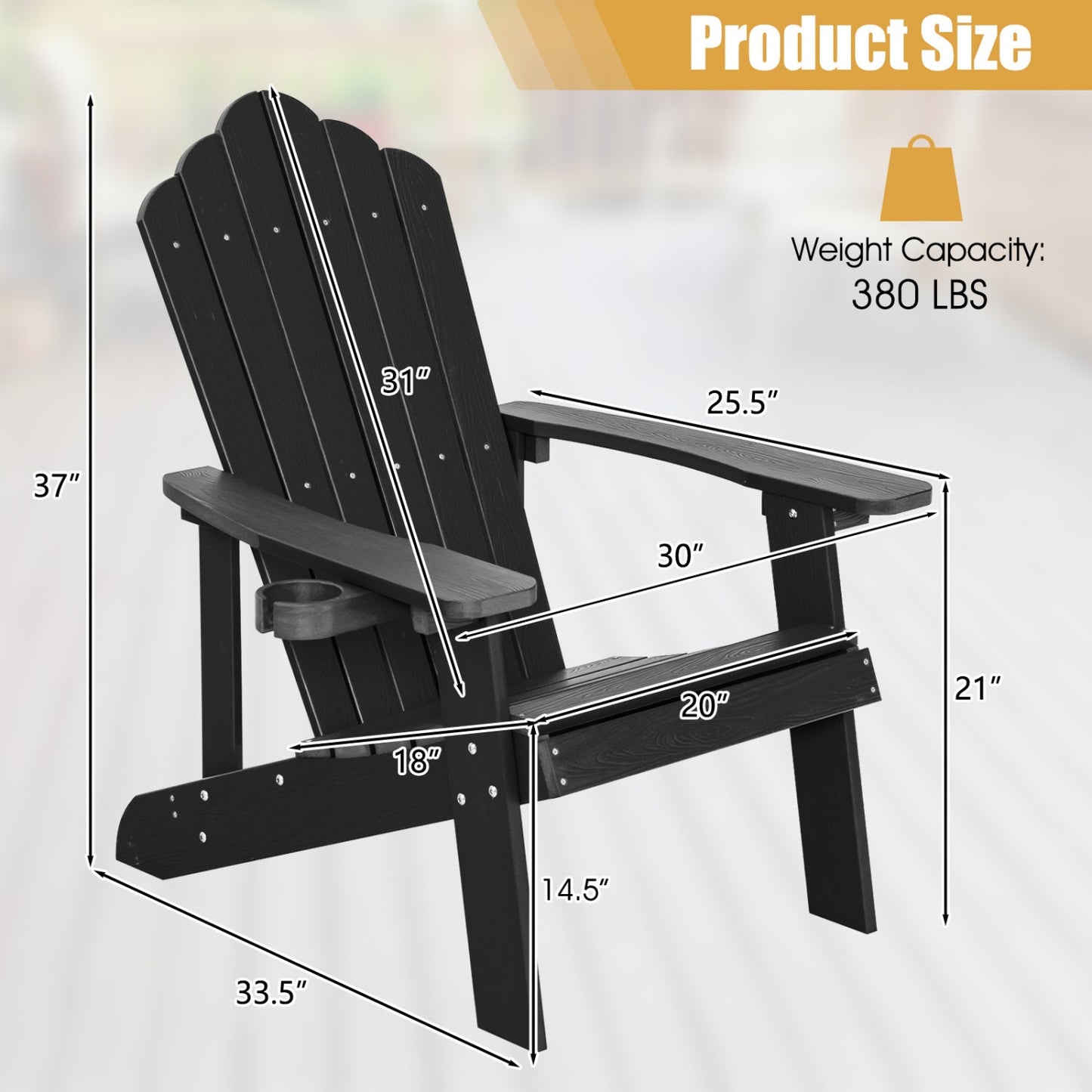 Adirondack Chair Set - Adult & Kids Pair for Patio