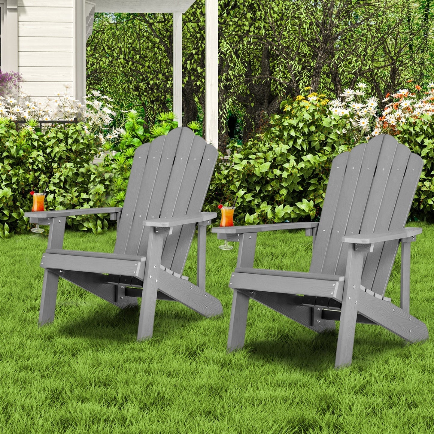 Adirondack Chair Set - Adult & Kids Pair for Patio