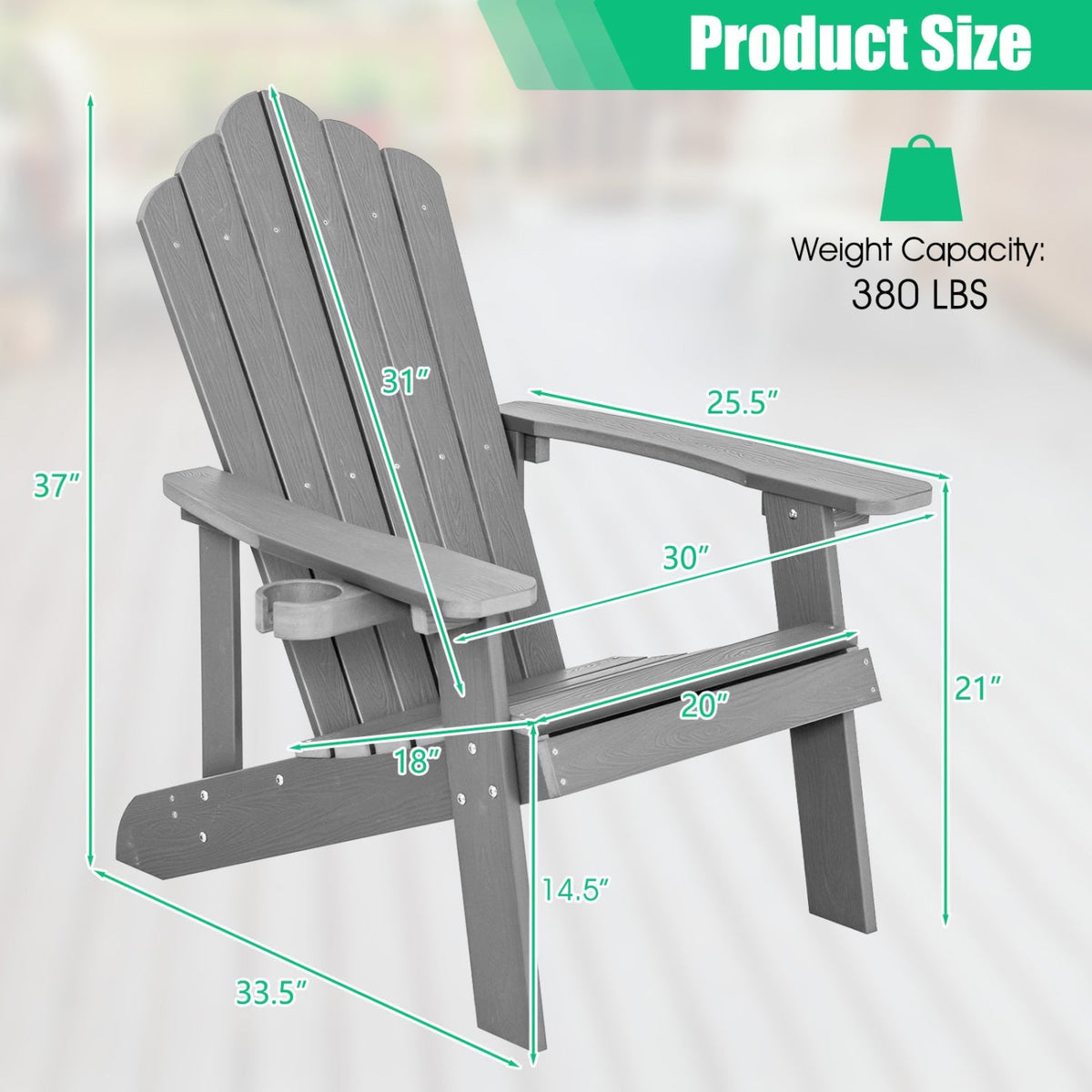 Adirondack Chair Set - Adult & Kids Pair for Patio