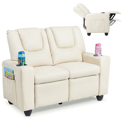 2-Seater Kids Recliner Double Toddler Sofa Chair with 2 Cup Holders