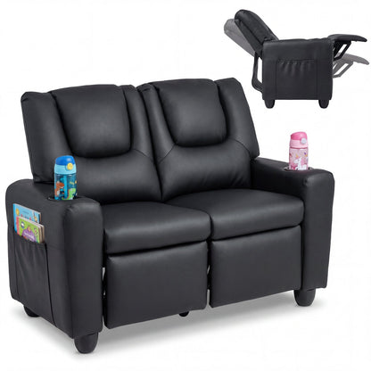 2-Seater Kids Recliner Double Toddler Sofa Chair with 2 Cup Holders
