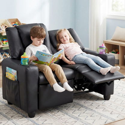 2-Seater Kids Recliner Double Toddler Sofa Chair with 2 Cup Holders