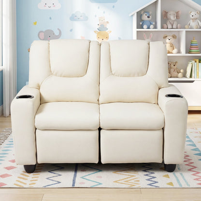 2-Seater Kids Recliner Double Toddler Sofa Chair with 2 Cup Holders
