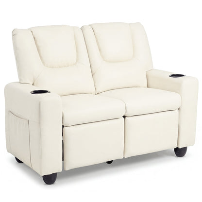 2-Seater Kids Recliner Double Toddler Sofa Chair with 2 Cup Holders