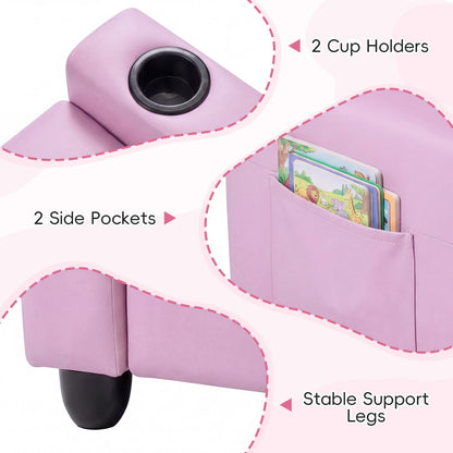 2-Seater Kids Recliner Double Toddler Sofa Chair with 2 Cup Holders