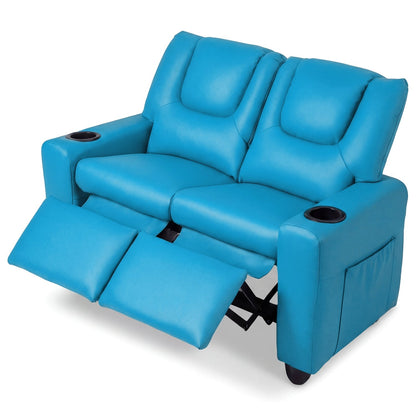 2-Seater Kids Recliner Double Toddler Sofa Chair with 2 Cup Holders