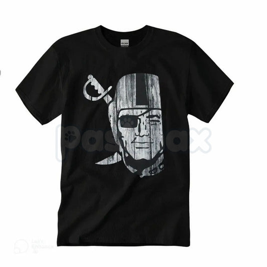 "Raider Nation" Silver & Black T-Shirt – Classic Football Fan Graphic Tee, Premium 100% Cotton Gameday Top, Soft Lived-In Heavyweight Unisex Raider Gear, Made in USA