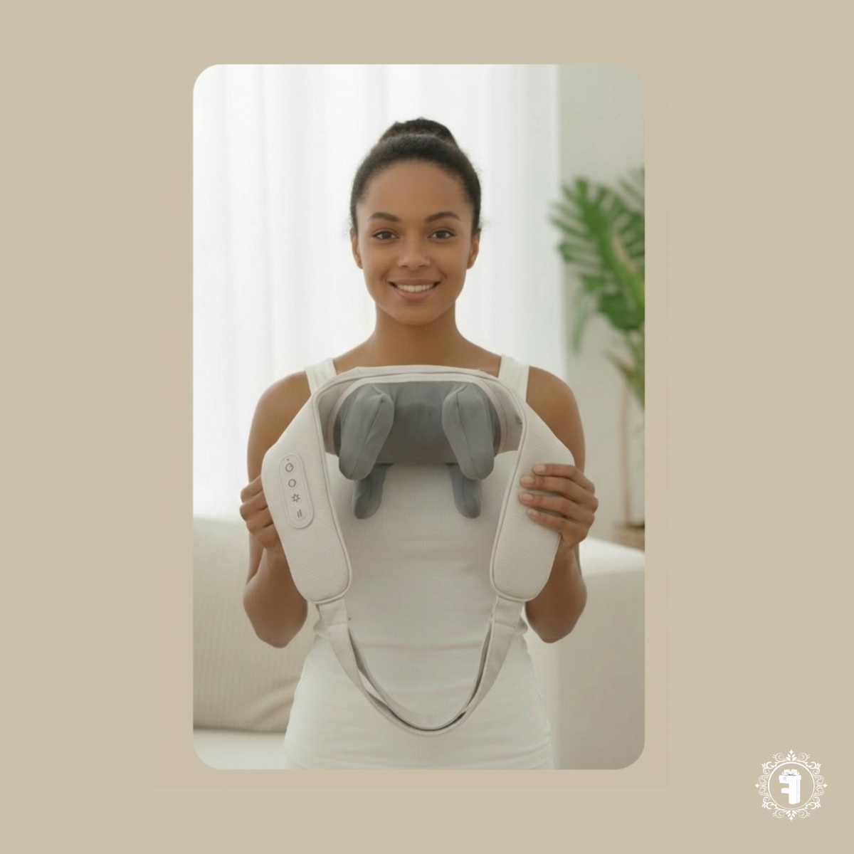 ZenRelief Slate Grey Trapezius & Neck Massager with Heat | Rechargeable Deep Tissue Shiatsu Back Massage for Cervical Pain Relief
