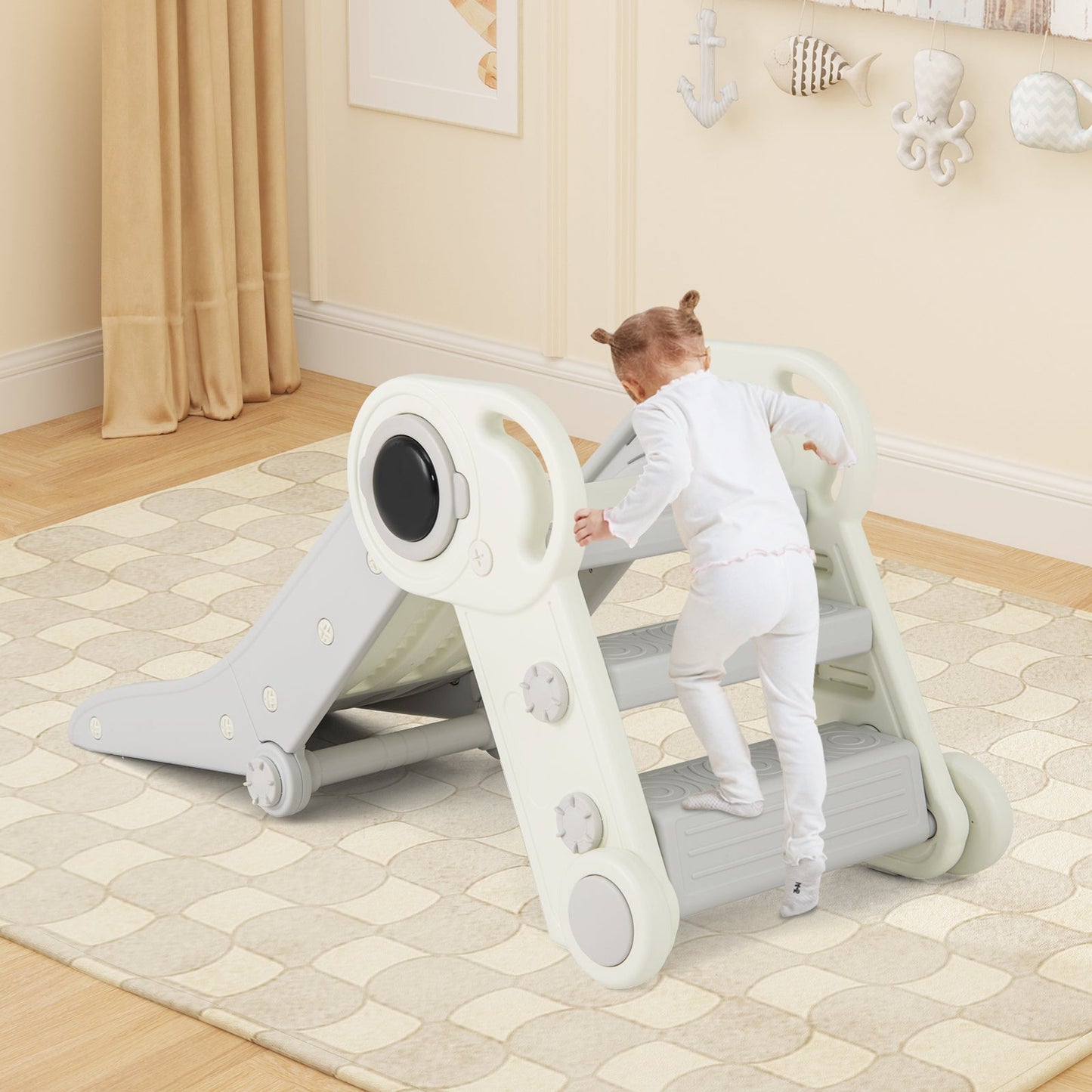 2 in 1 Baby Slide with Climber for Toddlers Age 18+ Months