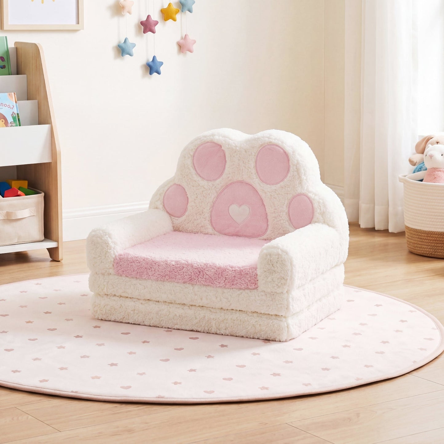 2-in-1 Convertible Kids Sofa to Lounger with Removable Cover