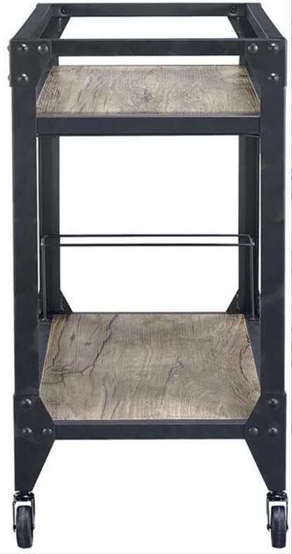 Jorgensen Serving Cart - Rustic Oak / Charcoal