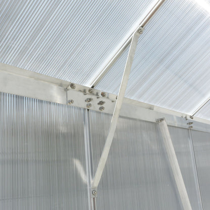 Polycarbonate house, Heavy Duty Outdoor Aluminum Walk-In House Kit With Rain Gutter, Vent And Door For Backyard Garden