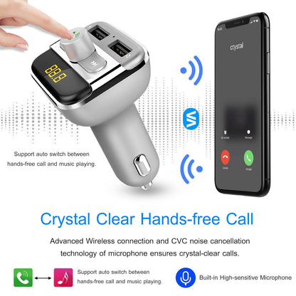 Car Wireless FM Transmitter 3.4A Dual USB Charge Hands-free Call Car MP3 Player TF Card USB Disk Reading