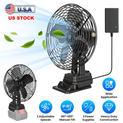 Portable Jobsite Fan 9" Compatible with Makita 21V Battery