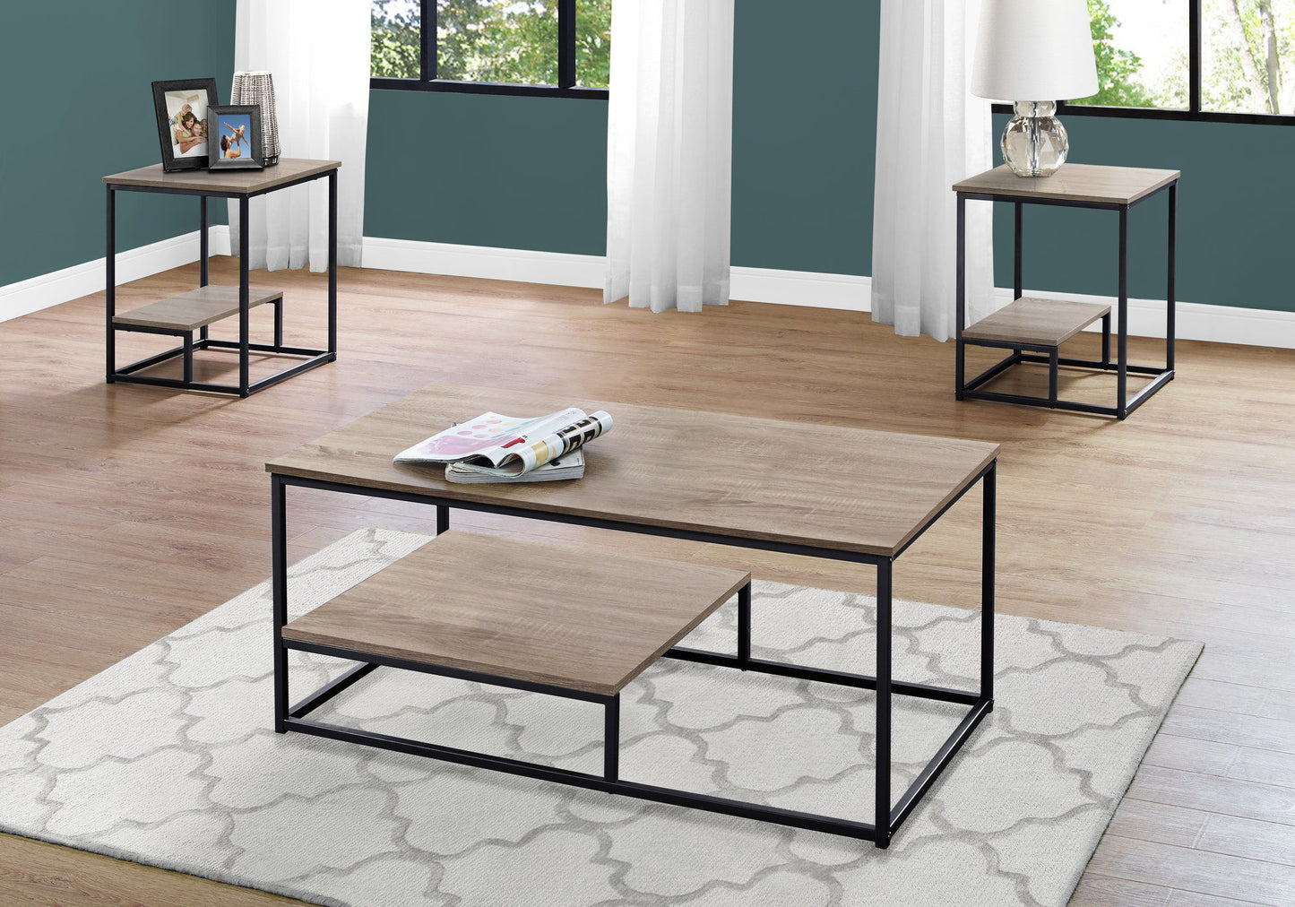 Contemporary 3-Piece Living Room Table Set