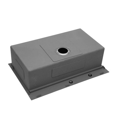 Drop In Workstation Sink Topmount Single Bowl With Pull Out Faucet And Soap Dispenser - Gunmetal Black