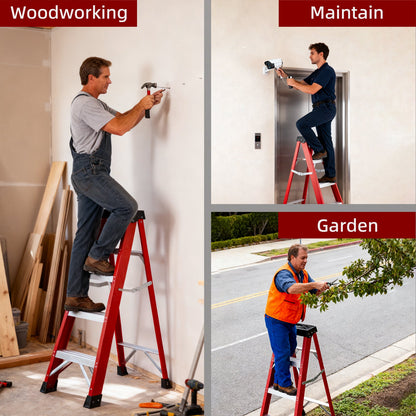 Fiberglass Single-Sided Stepladder for Electrical and Construction Use