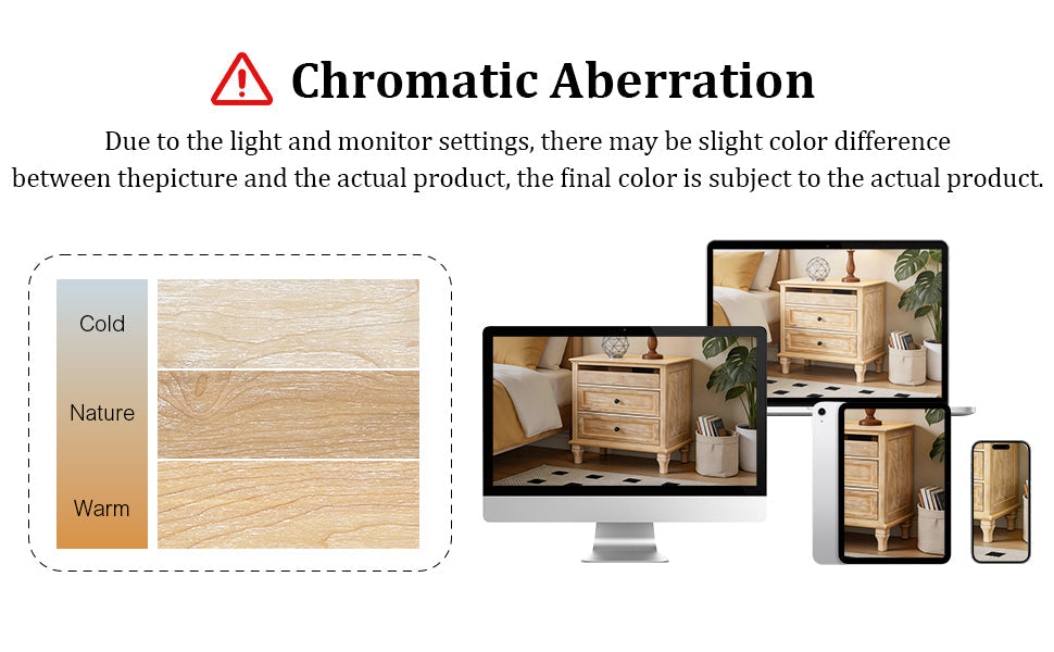 28" Wood Nightstand with Charging Station