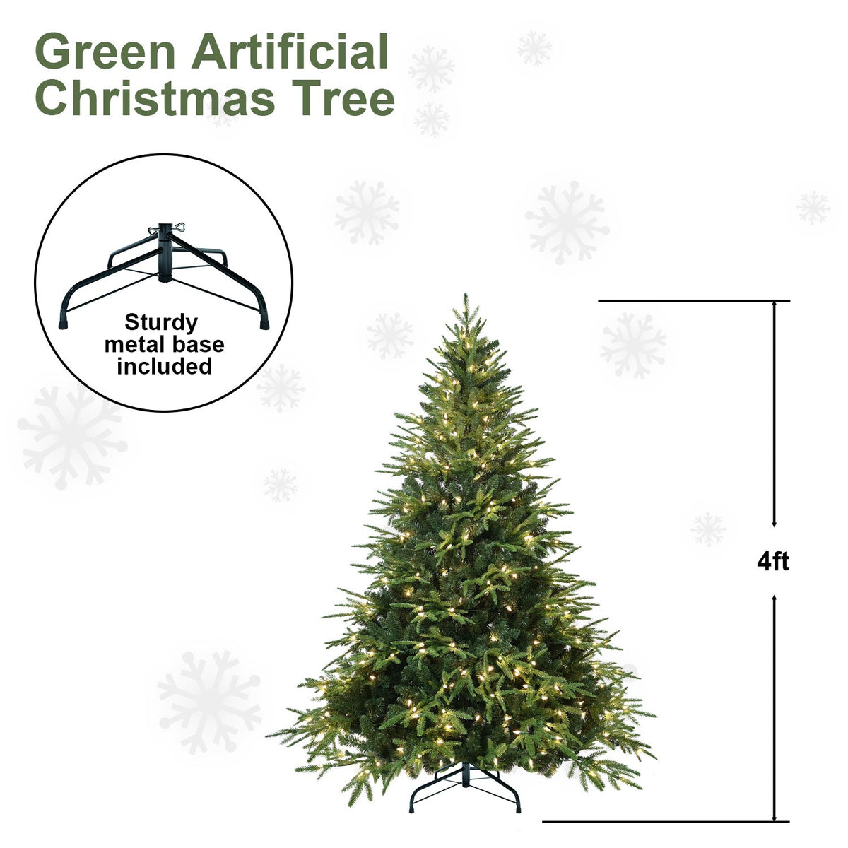 7.5ft Pre-Lit Artificial Christmas Tree with 650 Warm Lights