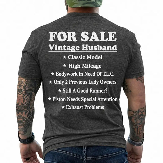 "Vintage Husband For Sale" T-Shirt – Funny Marriage Retro Graphic Tee