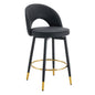 Modern Upholstered 360° Rotatable Bar Chair With Metal Legs For Dining Room (Set of 2)