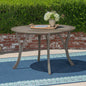 Outdoor Acacia Wood Round Dining Table with Curved Legs