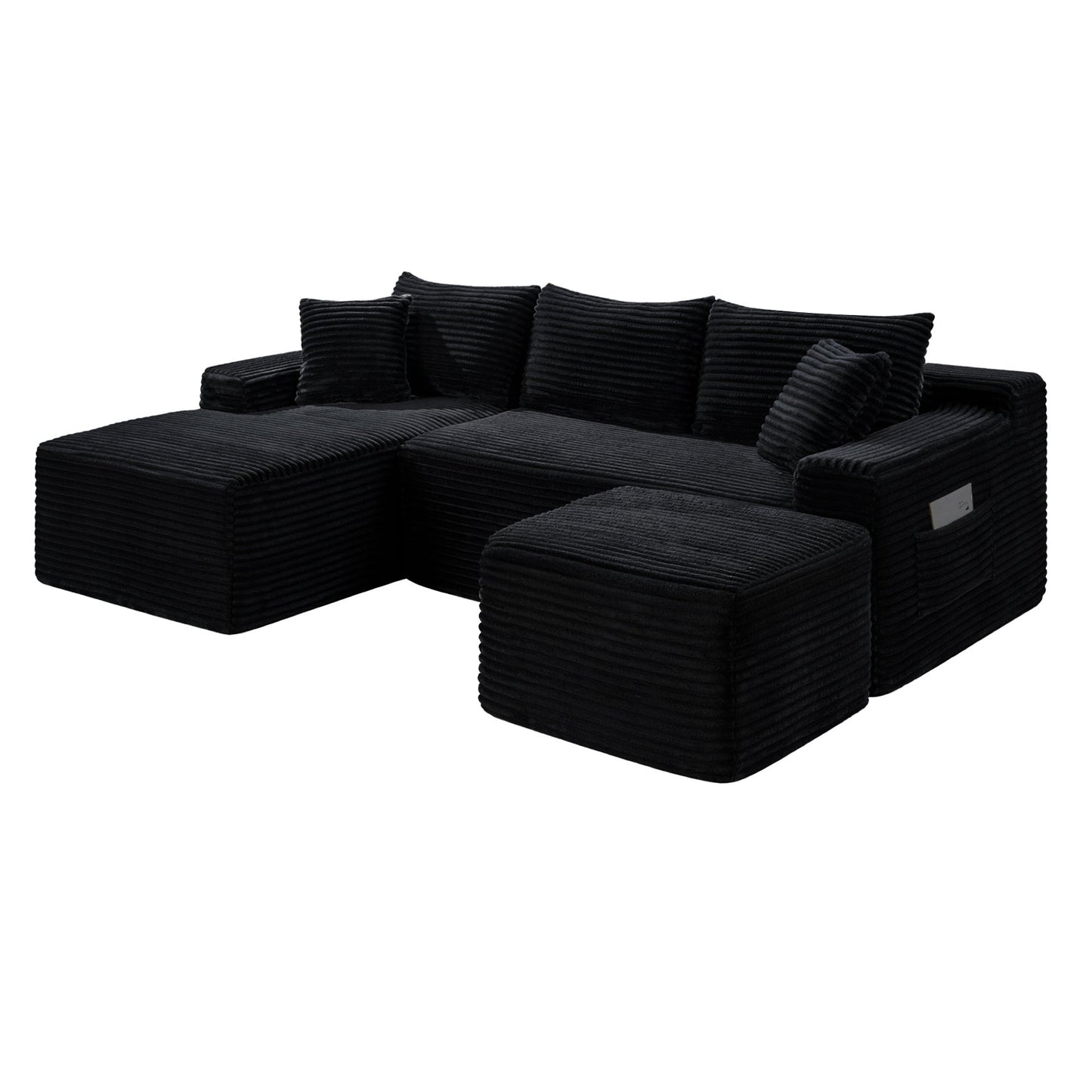 106.3" U-Shaped Cloud Sectional Sofa with Deep Seat
