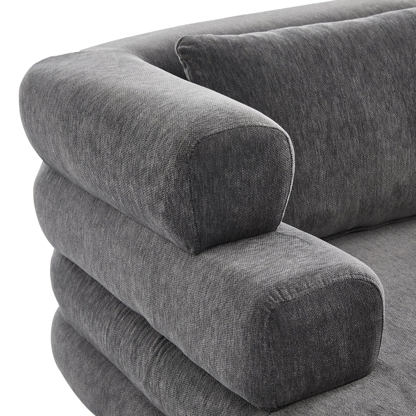 Oversized Chaise Lounge Sofa Bed with Deep Seat and Layered Armrests