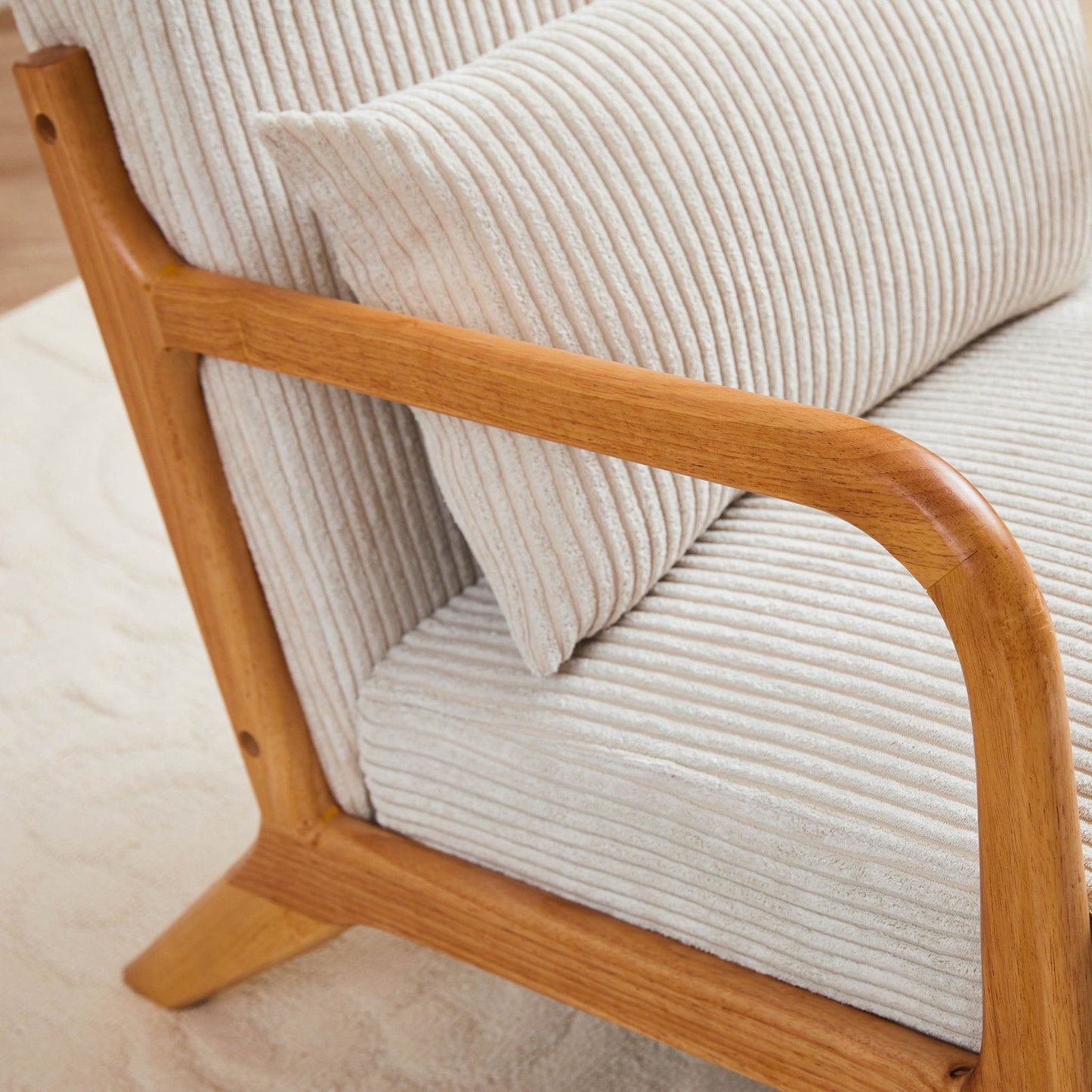 Accent Arm Chair With Pillow Upholstered