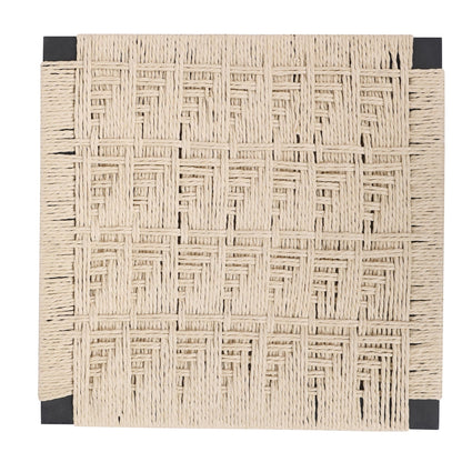 Style B, Woven Bar Stools With Backrest, Paper Rope Weave Dining Chairs For Kitchen Island - Creamy White