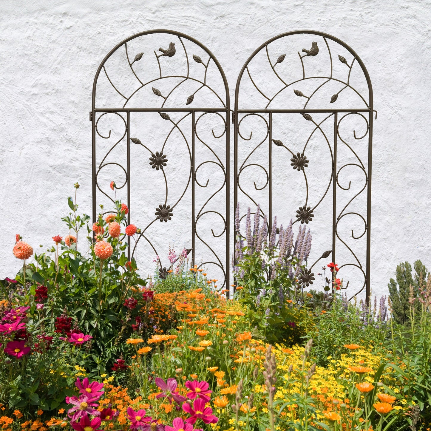 4 Pack Metal Garden Trellis 86.7" x 19.7" Rustproof for Climbing Plants