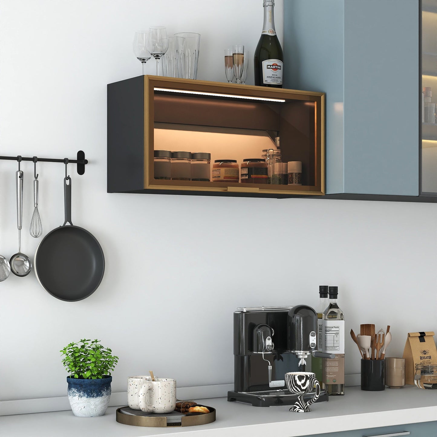 Large-Capacity Spice Rack Wall Mounted Storage Cabinet