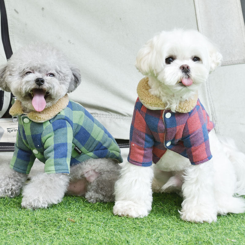 Puppy Dog Clothes Lamb Fur Collar Cotton Coat