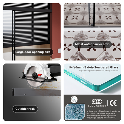 Spacious 60x72 Inch Frameless Shower Door