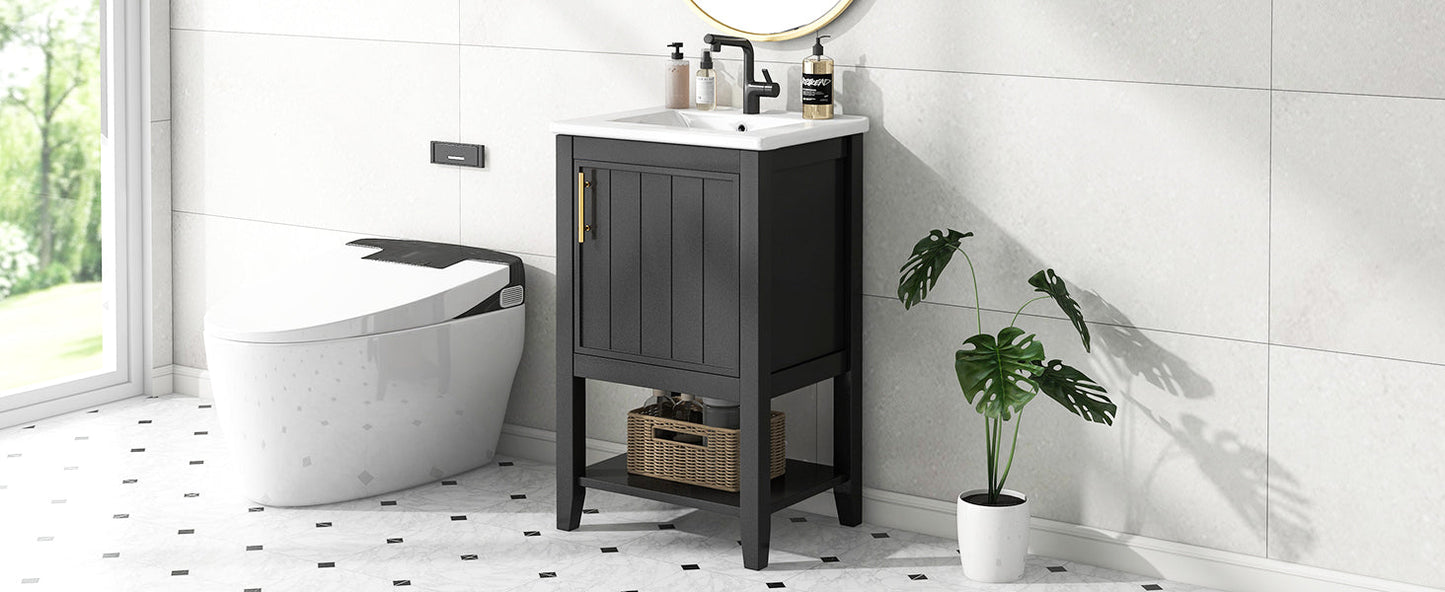 20" Bathroom Vanity with Sink and Storage Rack