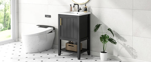 20" Bathroom Vanity with Sink and Storage Rack