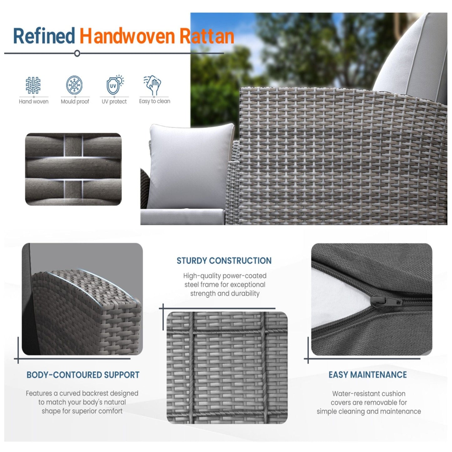Modern Patio Set With Table And Cushions