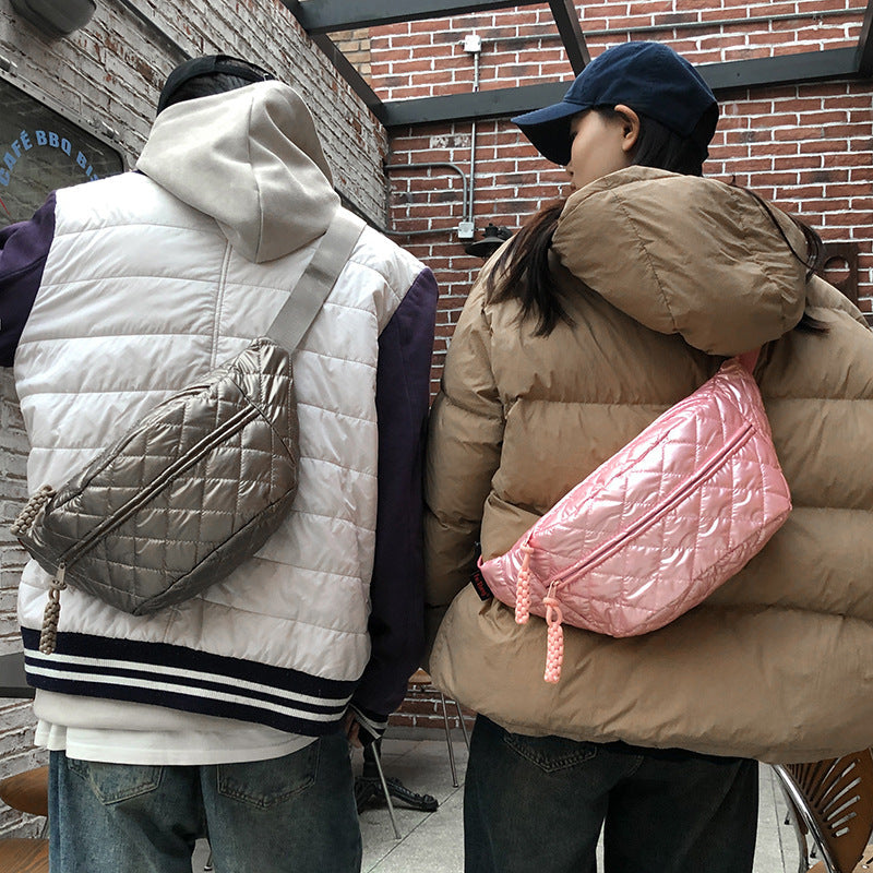 Womens Waist Large-Capacity Cotton Jacket-Style Crossbody Bag
