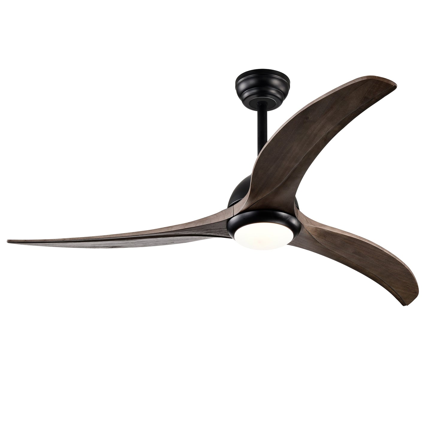 52" Solid Wood Blades Ceiling Fan with Light and Remote Control