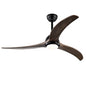52" Solid Wood Blades Ceiling Fan with Light and Remote Control