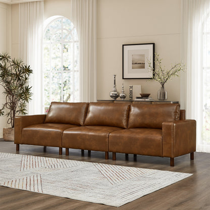 112" Luxury PU Leather Sofa for Living Room
