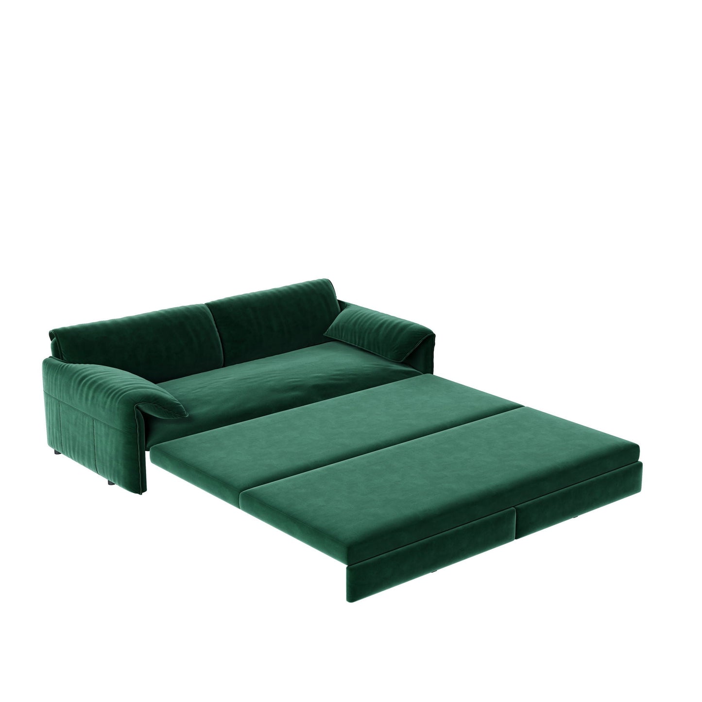Queen Pull Out 3 In 1 Convertible Sleeper Sofa With Side Storage