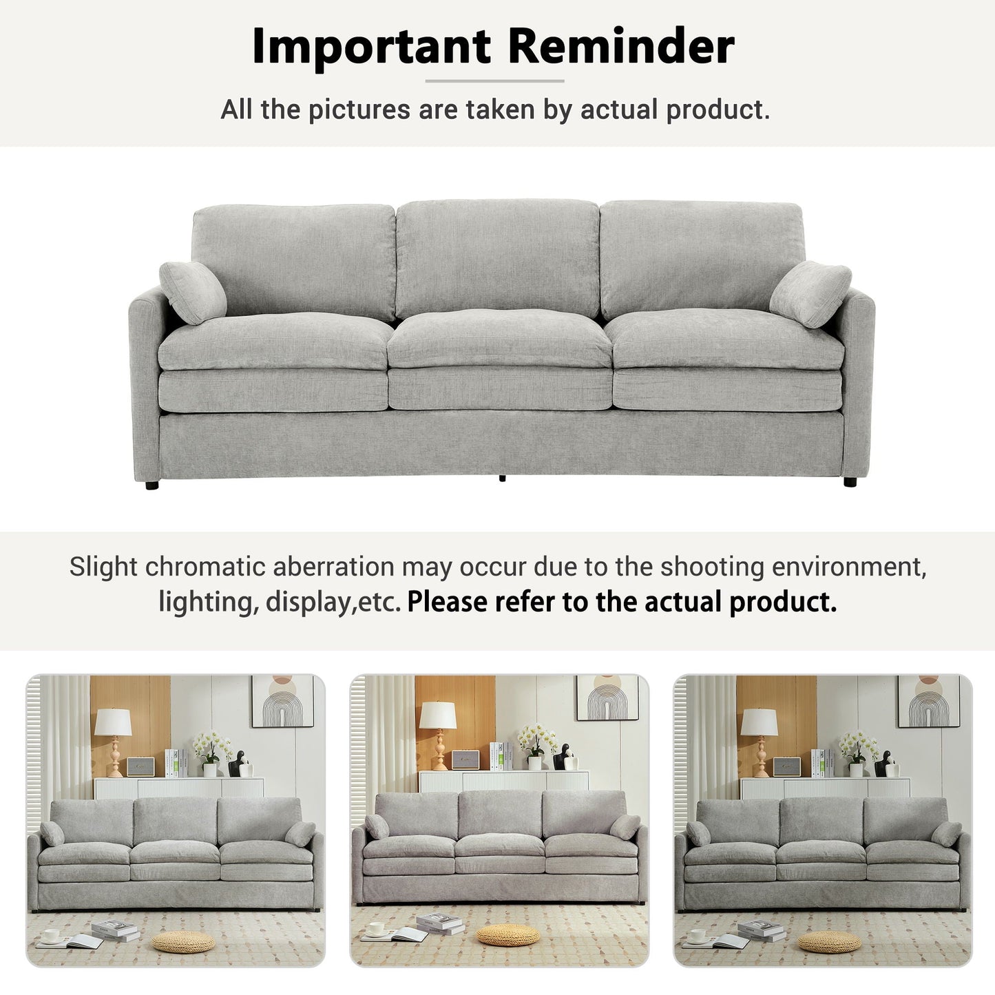 Cozy Upholstered 3 Seater Sofa Cushion For Living Room