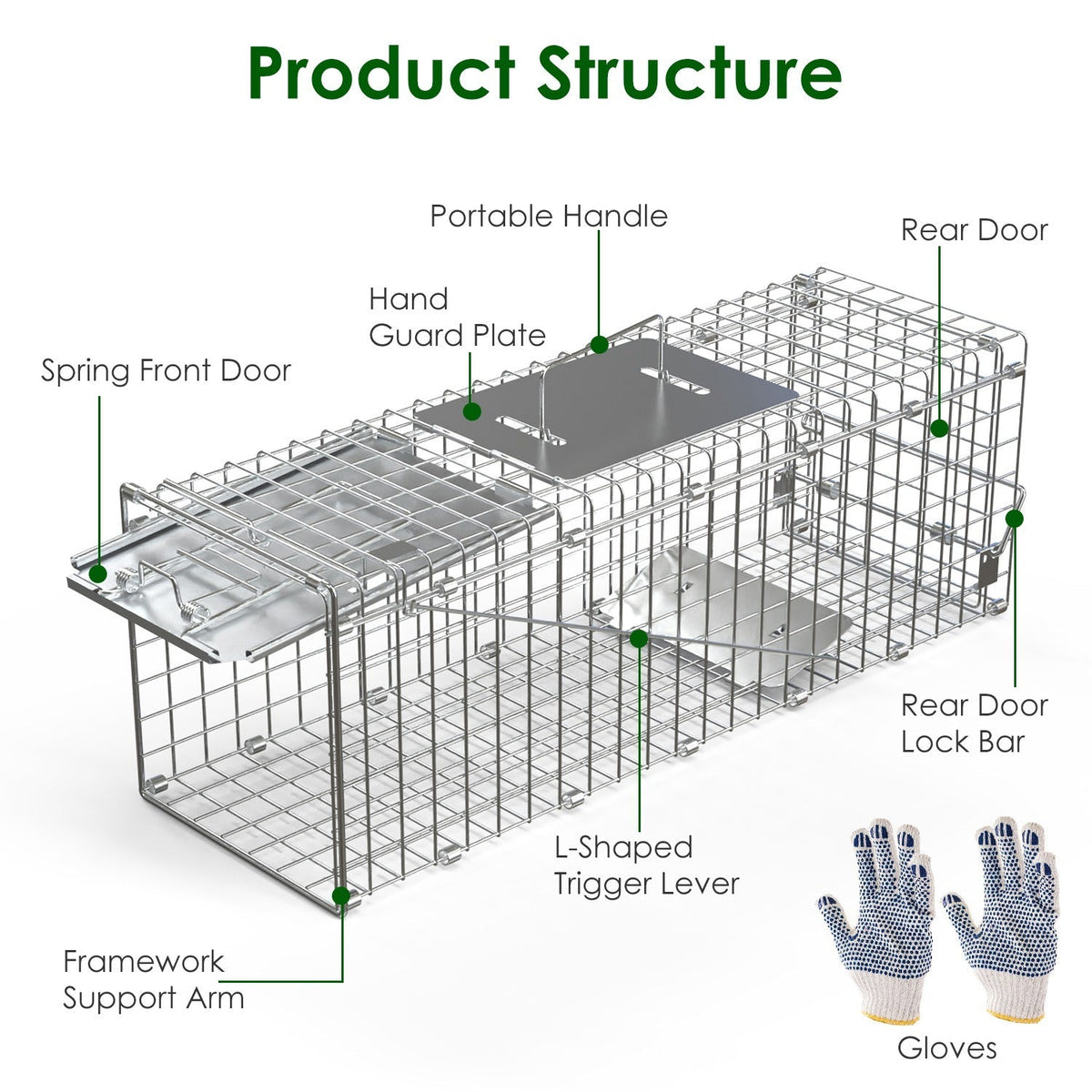 2PCS Folding Humane Animal Trap Cages for Cats, Rabbits & Squirrels