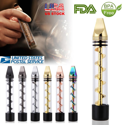 Glass Blunt Pipe Twisty 7-in-1 Grinder Blunt Kit w/ Smoking Metal Tip Cleaning Brush