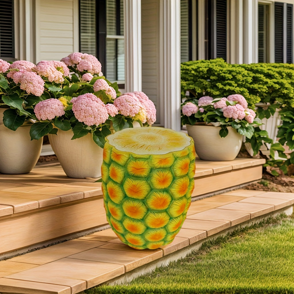 14" Oversized Pineapple Shaped Resin Stool