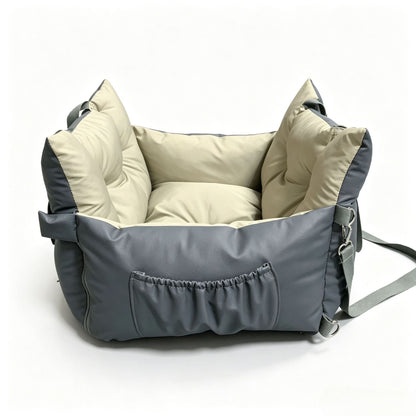Waterproof Dog Car Seat Bed 2 In 1 Convertible Pet Travel Carrier Safety Booster Seat With Storage Pocket Washable Anti Slip Puppy Car Bed For Small Medium Dogs Reversible 2 Sided Design