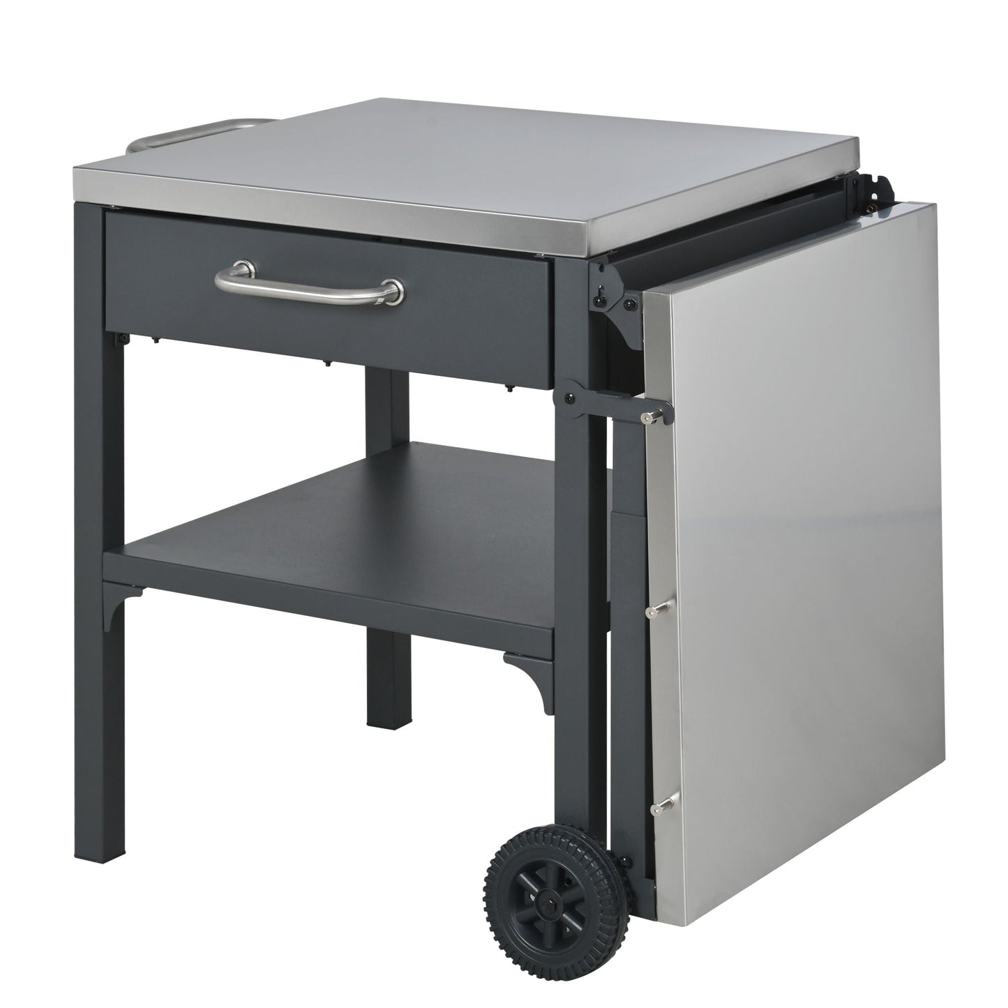 Foldable Outdoor Kitchen Cart With Storage For Patio